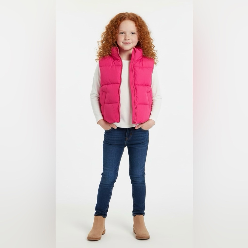 Gap Kids ColdControl Relaxed Puffer Vest Bright Pink